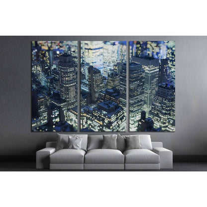 Manhattan Skyline ,New York City,blurred background №2054 Ready to Hang Canvas Print - Zellart Canvas Prints 0_NY_ART, ALL_Products, s-2054