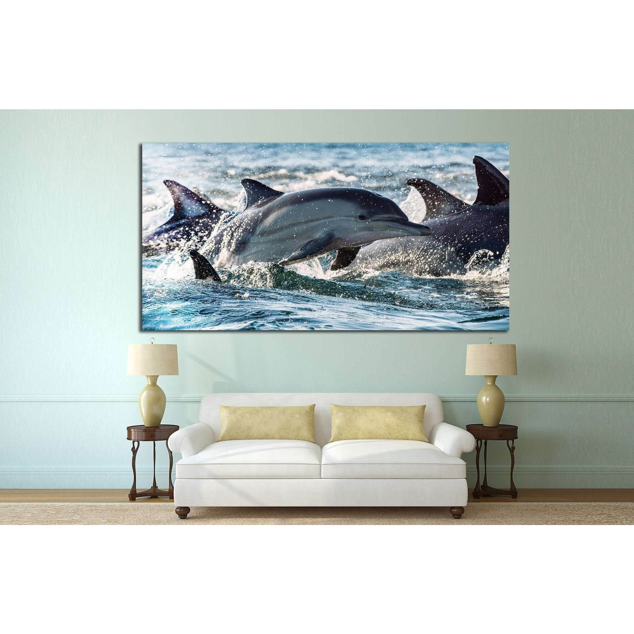Many Dolphins №514 Ready to Hang Canvas Print