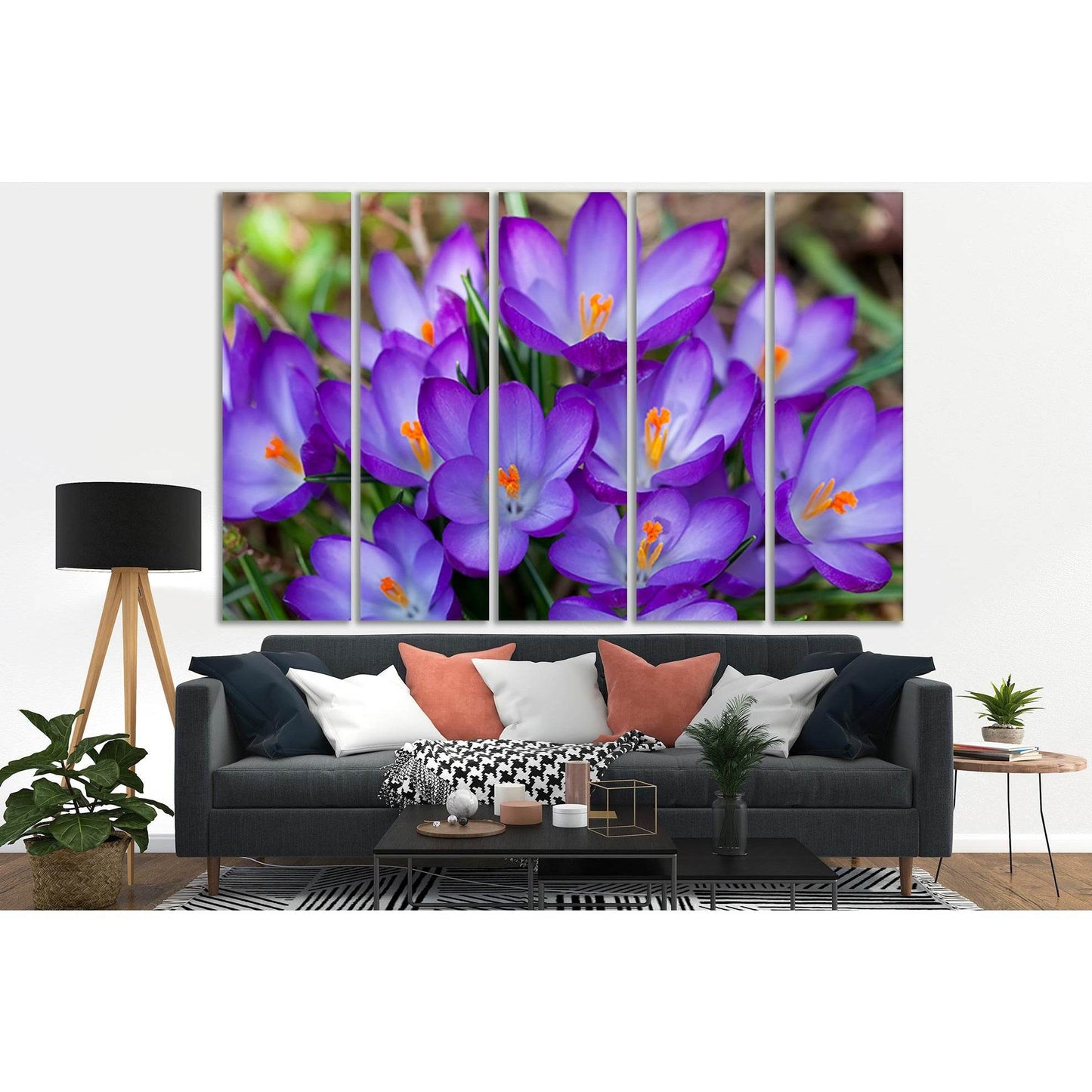 Many Purple Flowers №SL702 Ready to Hang Canvas Print - Zellart Canvas Prints 0new, ALL_Products, Floral & Botanical Wall Art