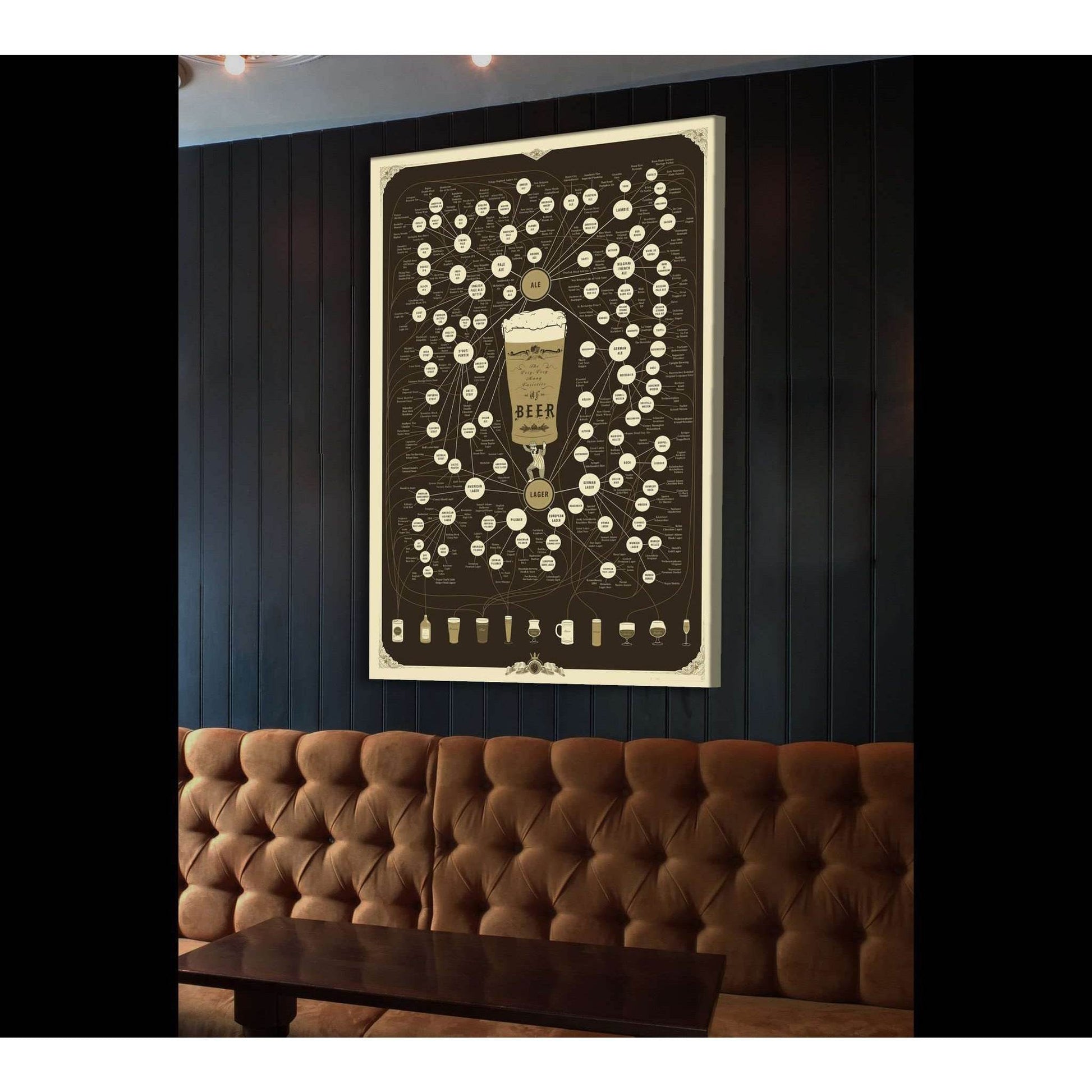 MANY VARIETIES OF BEER №2024 Ready to Hang Canvas Print - Zellart Canvas Prints ALL_Products, Beer
