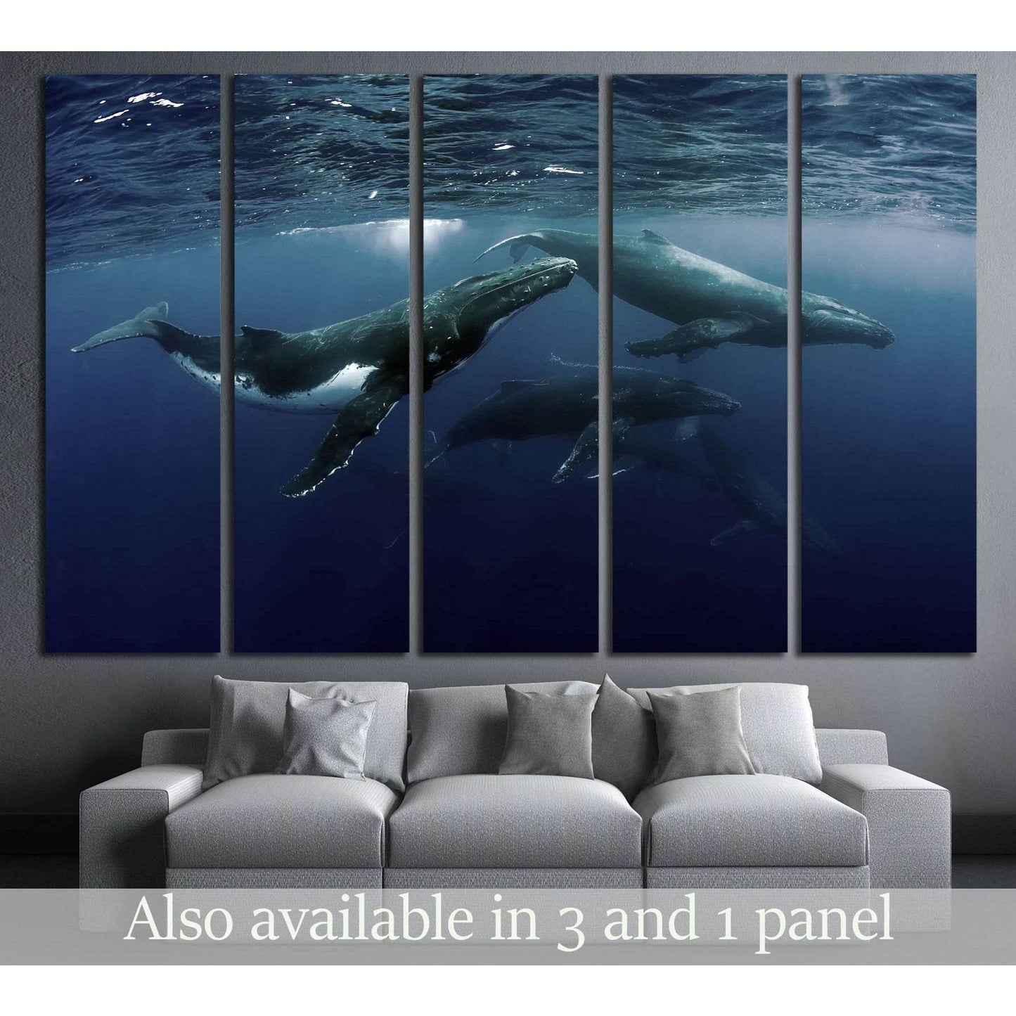 Many Whales №506 Ready to Hang Canvas Print - Zellart Canvas Prints ALL_Products, s-506, Whale