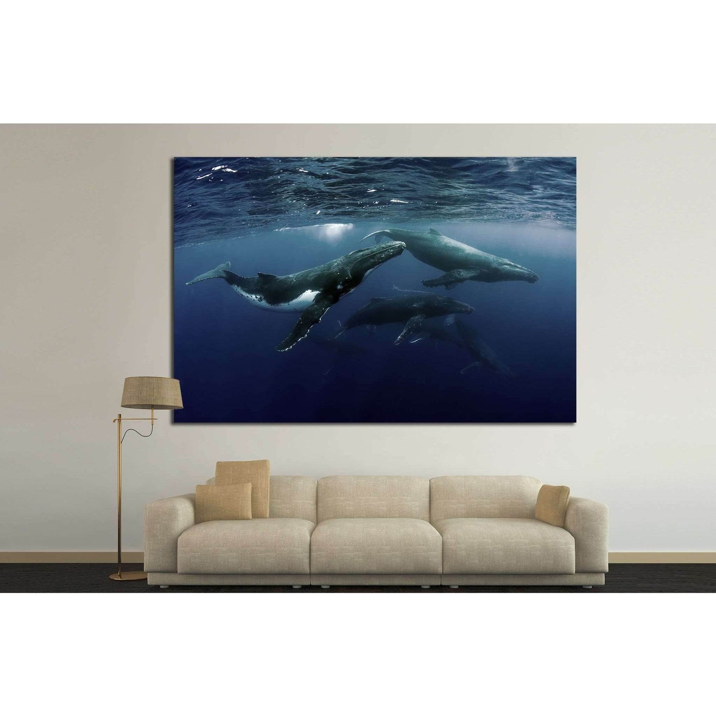 Many Whales №506 Ready to Hang Canvas Print - Zellart Canvas Prints ALL_Products, s-506, Whale