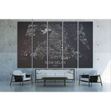 Map of New Delhi, India, satellite view №1824 Ready to Hang Canvas Print