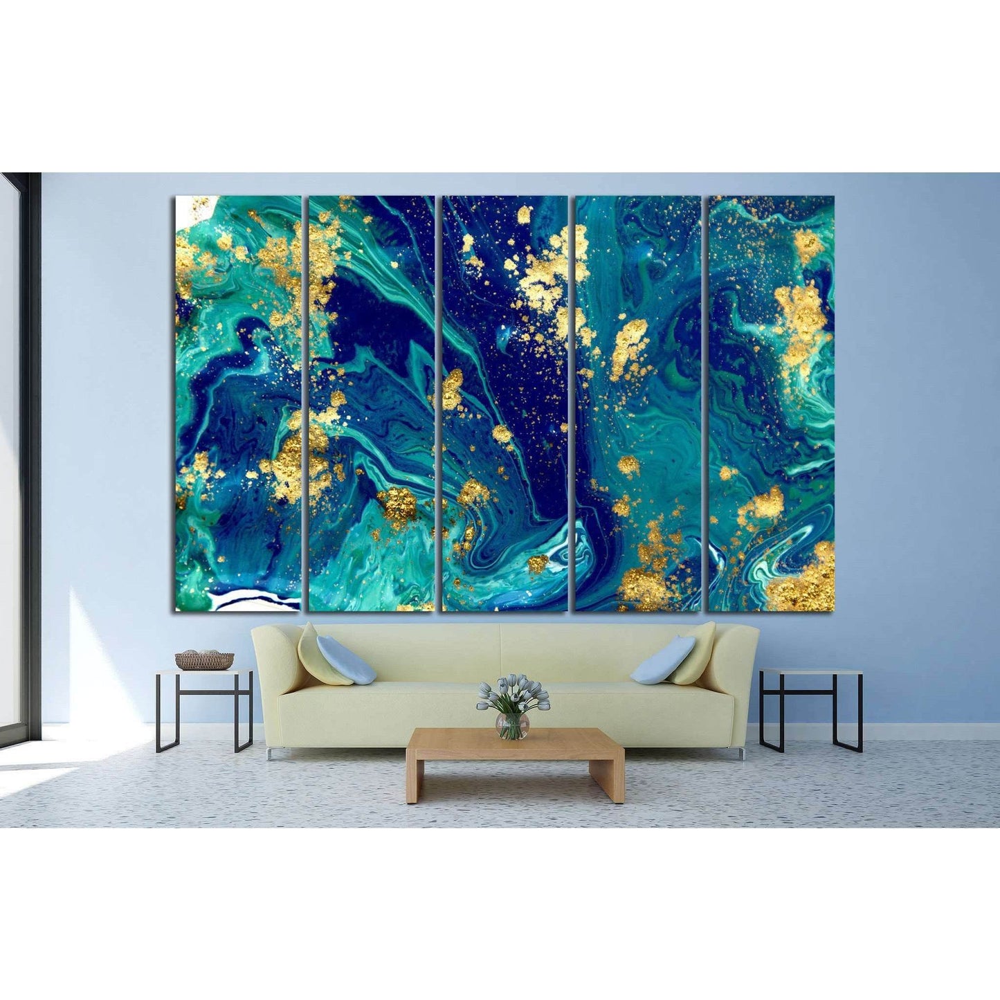 Marbled blue abstract №1060 Ready to Hang Canvas PrintCanvas art arrives ready to hang, with hanging accessories included and no additional framing required. Every canvas print is hand-crafted, made on-demand at our workshop and expertly stretched around