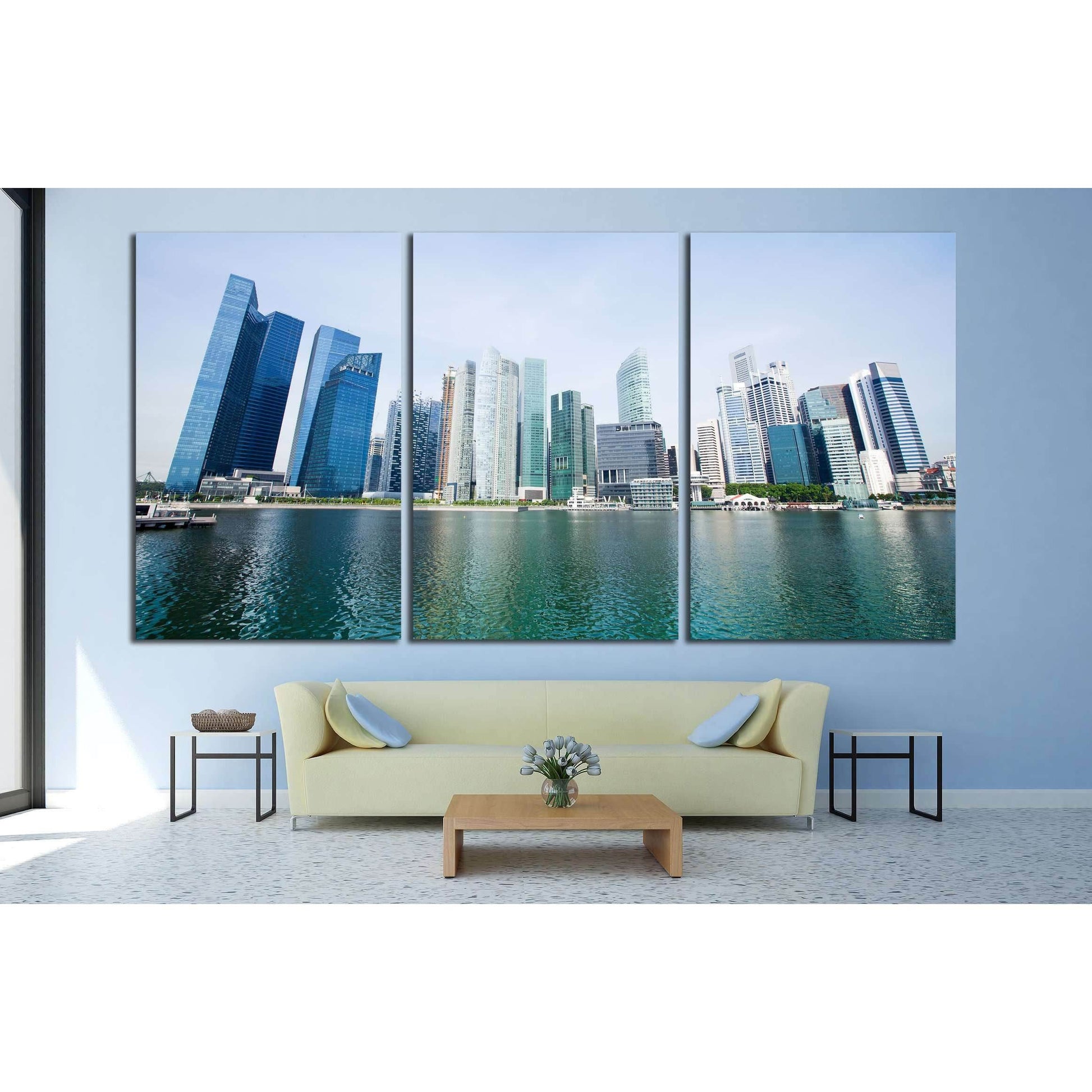 Marina Bay Skyscrapers in Singapore №2300 Ready to Hang Canvas Print - Zellart Canvas Prints ALL_Products, s-2300