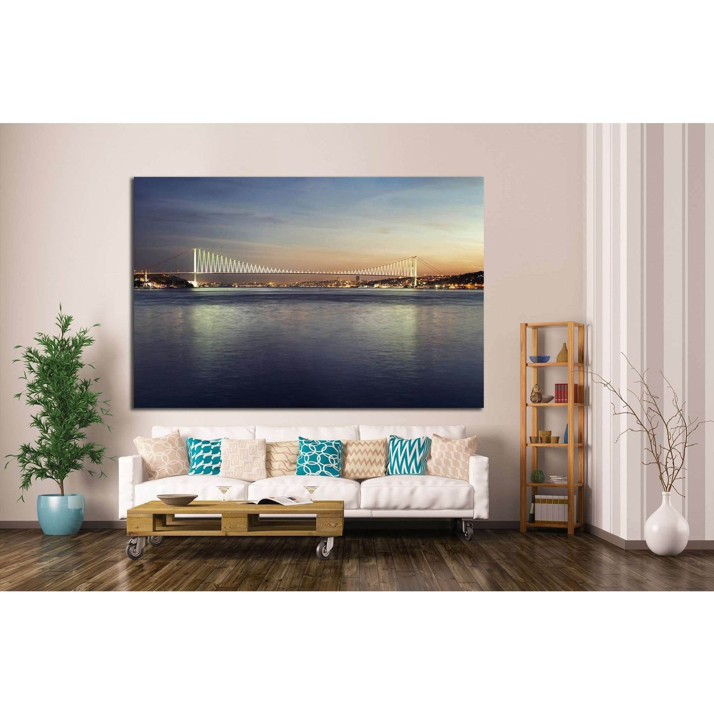 Martyrs Bridge (Bosphorus Bridge) №1281 Ready to Hang Canvas Print - Zellart Canvas Prints ALL_Products, s-1281