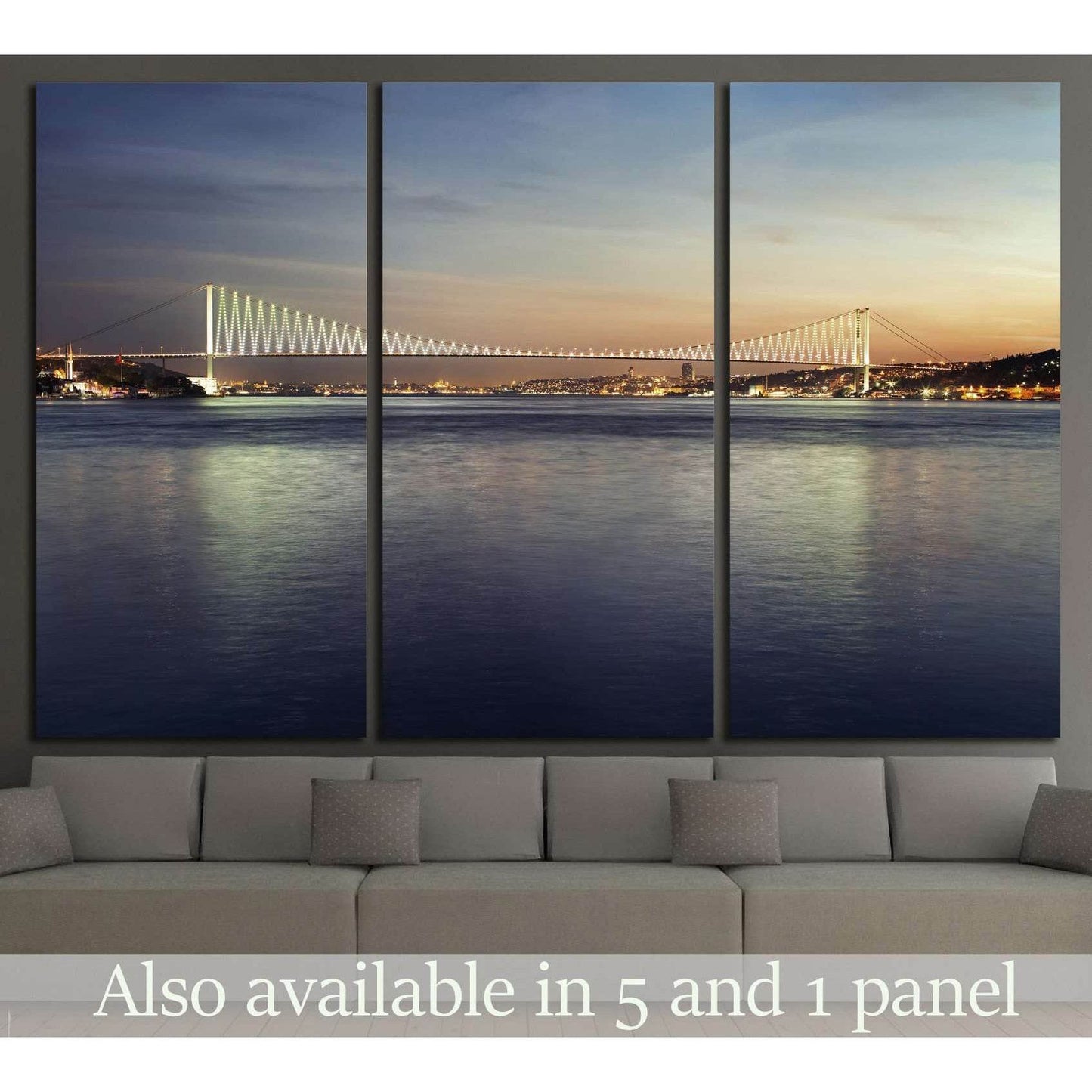 Martyrs Bridge (Bosphorus Bridge) №1281 Ready to Hang Canvas Print - Zellart Canvas Prints ALL_Products, s-1281