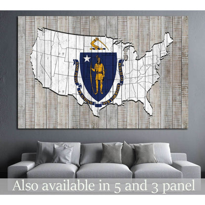 Massachusetts flag №677 Ready to Hang Canvas Print - Zellart Canvas Prints ALL_Products, s-677