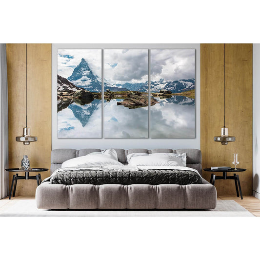 Matterhorn Reflection In The Lake №Sl40 Ready to Hang Canvas Print - Zellart Canvas Prints 0new, ALL_Products, Nature & Landscapes Canvas Print