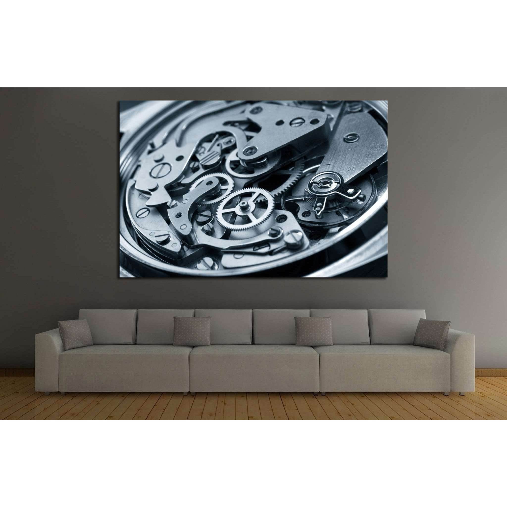 Mechanical Watch Movement Canvas Print, Clock Gears - Zellart