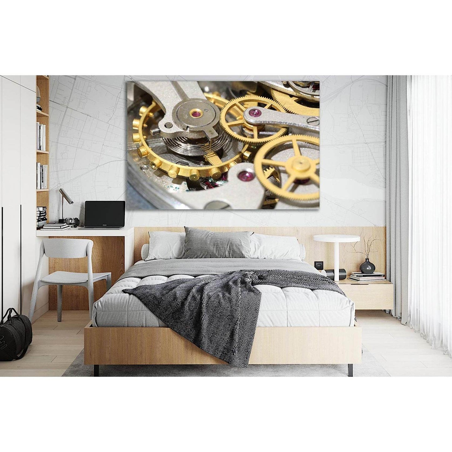 Mechanism Russian Stopwatch №SL736 Ready to Hang Canvas Print - Zellart Canvas Prints 0new, ALL_Products, Engine, Engines Wall Art