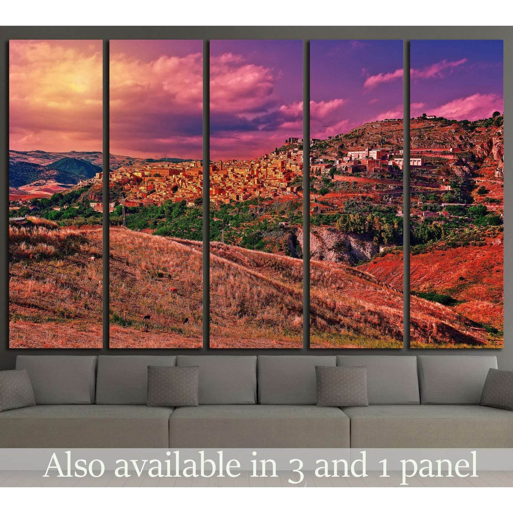 Medieval Town on the Mountain №994 Ready to Hang Canvas Print - Zellart Canvas Prints ALL_Products, s-994