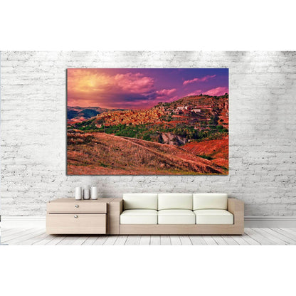 Medieval Town on the Mountain №994 Ready to Hang Canvas Print - Zellart Canvas Prints ALL_Products, s-994