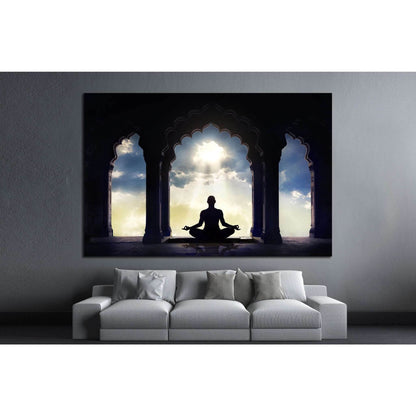 Meditating in old temple №701 Ready to Hang Canvas PrintCanvas art arrives ready to hang, with hanging accessories included and no additional framing required. Every canvas print is hand-crafted, made on-demand at our workshop and expertly stretched aroun
