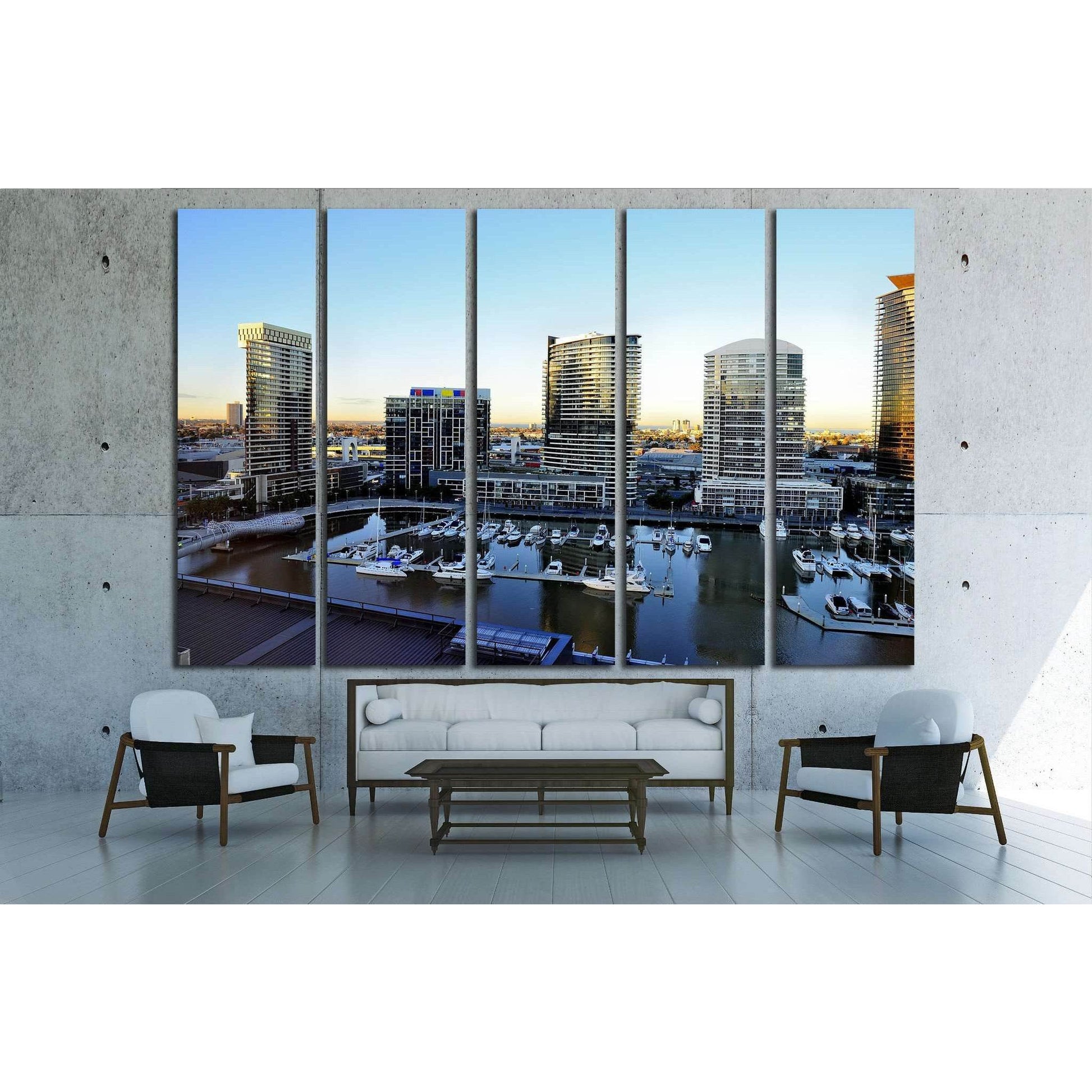 MELBOURNE, AUSTRALIA , Docklands is one of the largest urban renewal projects in Victoria №2053 Ready to Hang Canvas Print - Zellart Canvas Prints ALL_Products, s-2053