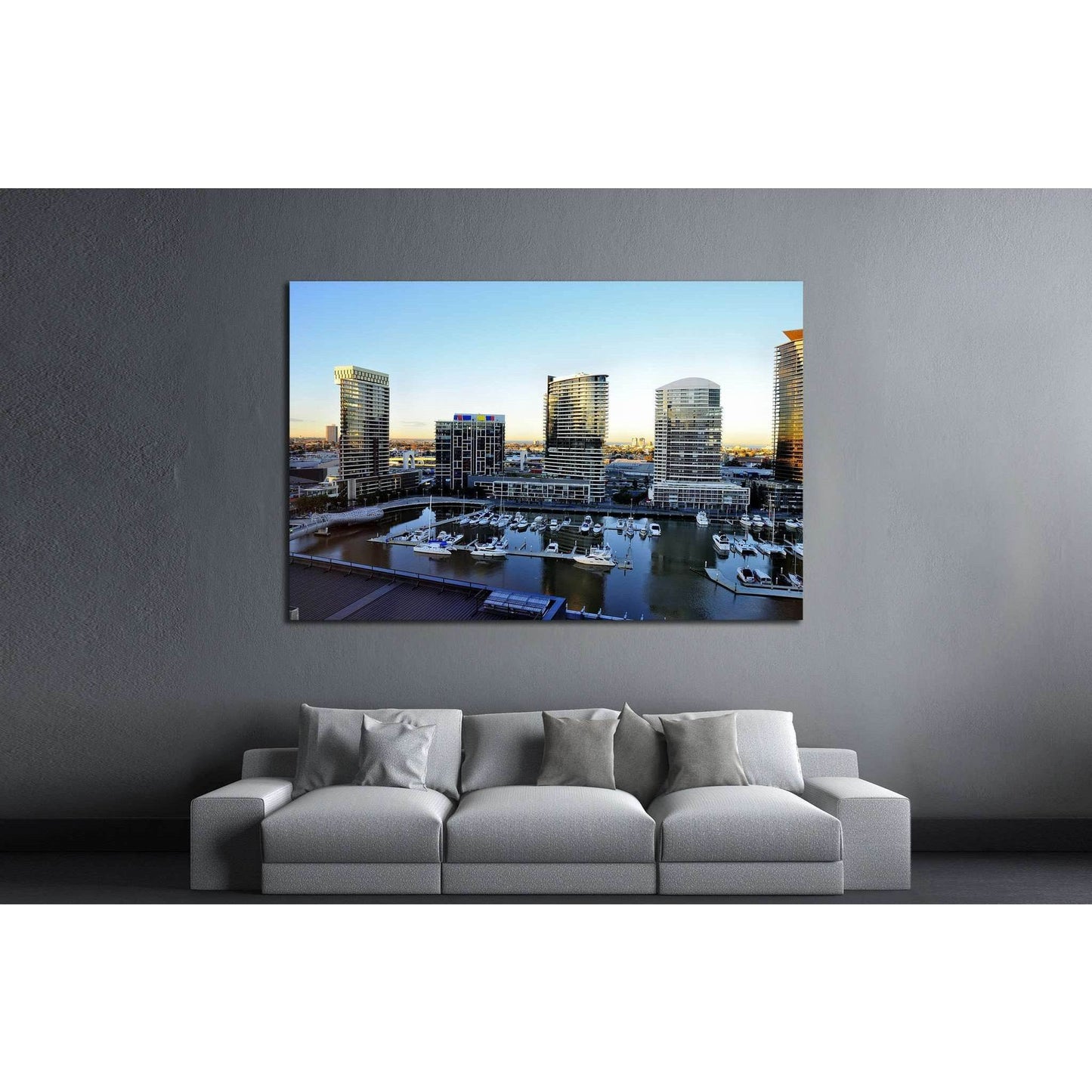 MELBOURNE, AUSTRALIA , Docklands is one of the largest urban renewal projects in Victoria №2053 Ready to Hang Canvas Print - Zellart Canvas Prints ALL_Products, s-2053