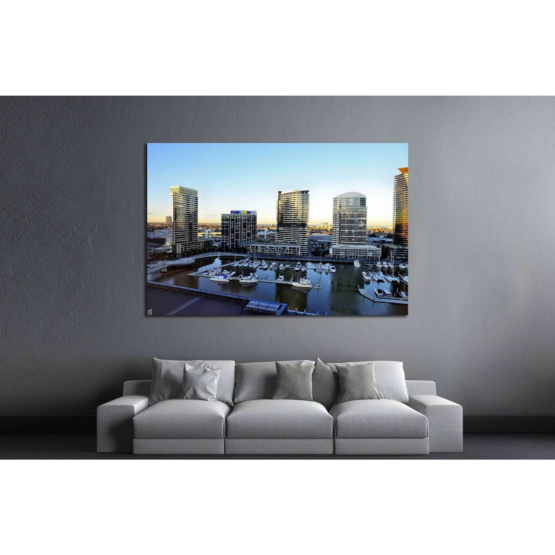 MELBOURNE, AUSTRALIA , Docklands is one of the largest urban renewal projects in Victoria №2053 Ready to Hang Canvas Print - Zellart Canvas Prints ALL_Products, s-2053