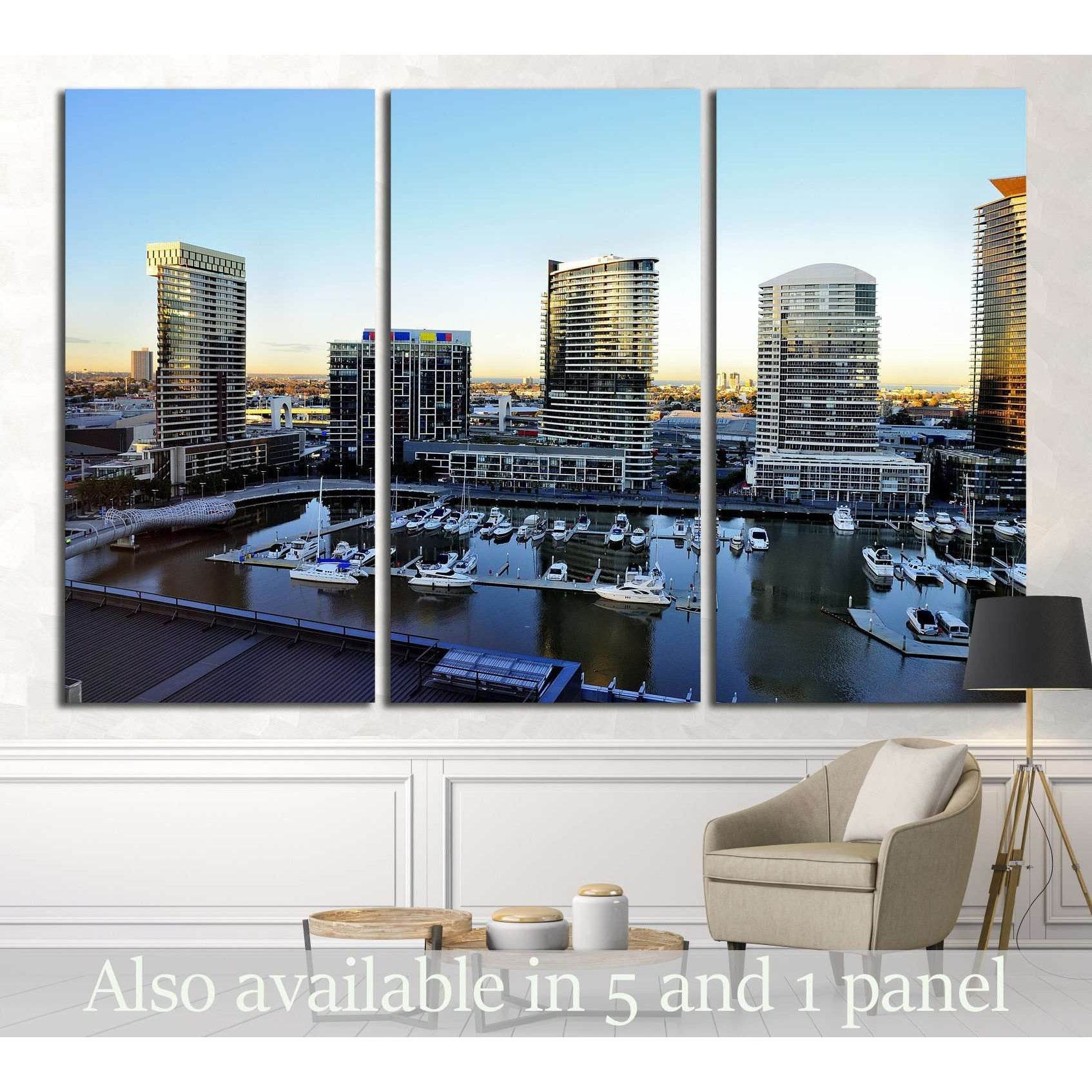 MELBOURNE, AUSTRALIA , Docklands is one of the largest urban renewal projects in Victoria №2053 Ready to Hang Canvas Print - Zellart Canvas Prints ALL_Products, s-2053