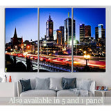 Melbourne by Night №784 Ready to Hang Canvas Print