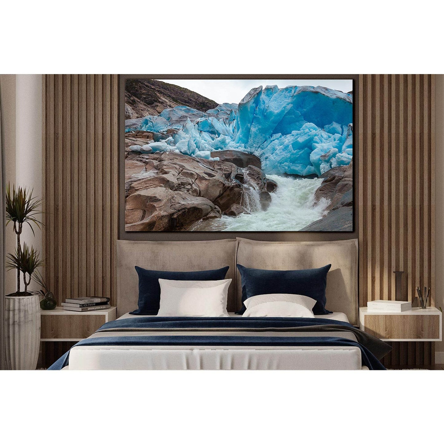 Melting Nigardsbreen Glacier №SL1328 Ready to Hang Canvas Print - Zellart Canvas Prints 0new, ALL_Products, Glacials