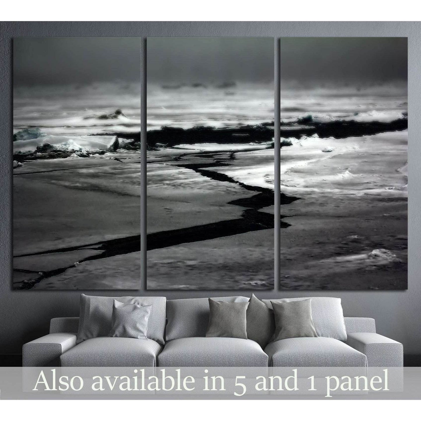 melting of the ice at the North pole №1405 Ready to Hang Canvas Print - Zellart Canvas Prints ALL_Products, s-1405