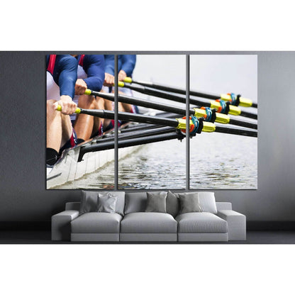 men's quadruple skulls rowing team №1371 Ready to Hang Canvas Print - Zellart Canvas Prints ALL_Products, s-1371