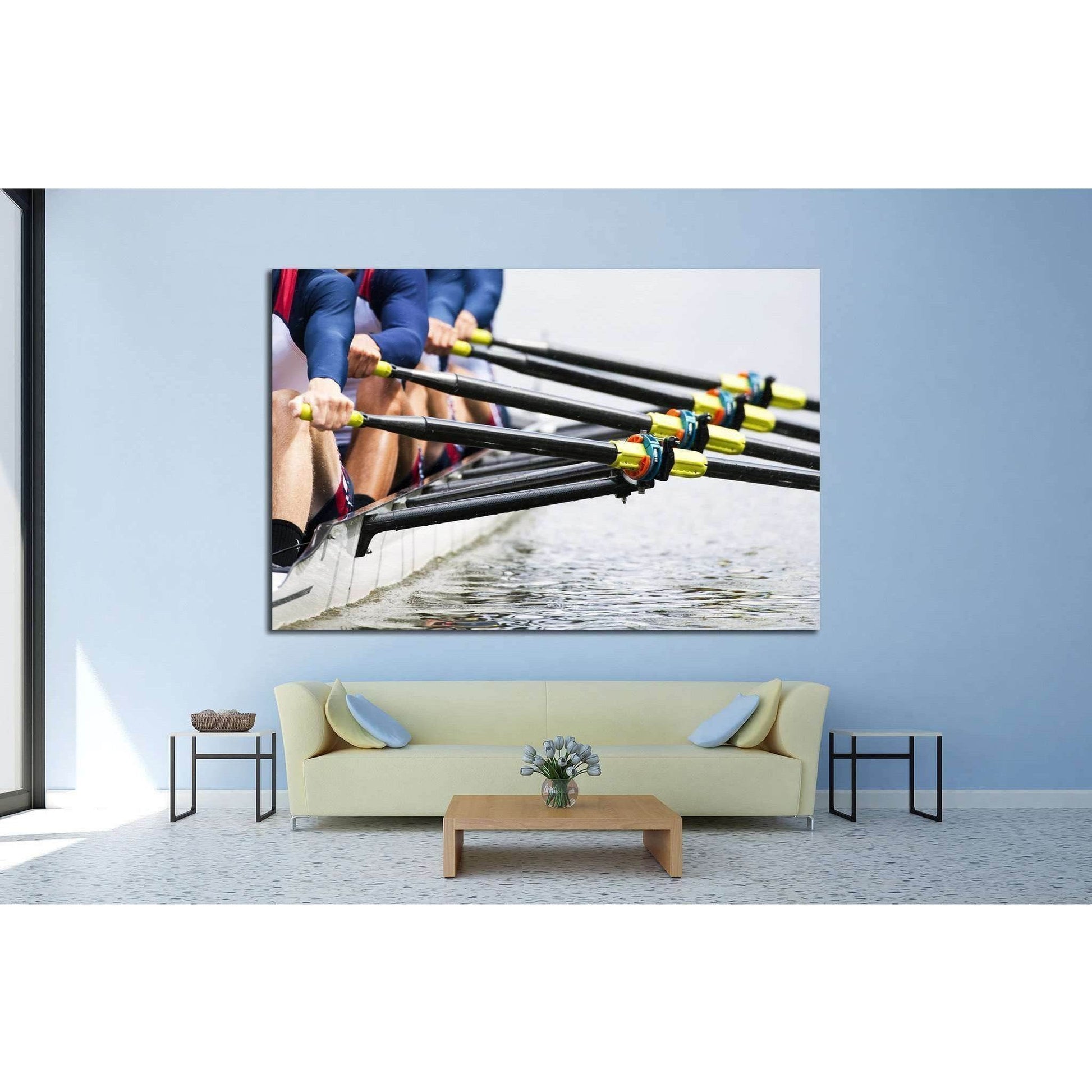men's quadruple skulls rowing team №1371 Ready to Hang Canvas Print - Zellart Canvas Prints ALL_Products, s-1371