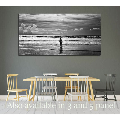 Men surfer and ocean. Black-white fine art photo №3250 Ready to Hang Canvas PrintCanvas art arrives ready to hang, with hanging accessories included and no additional framing required. Every canvas print is hand-crafted, made on-demand at our workshop and