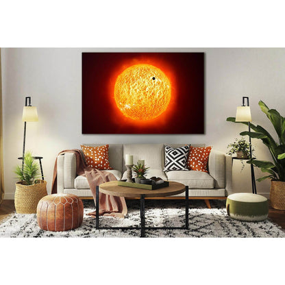 Mercury On The Sun Background №SL435 Ready to Hang Canvas Print - Zellart Canvas Prints 0new, ALL_Products, Astronomy & Space Canvas Wall Art