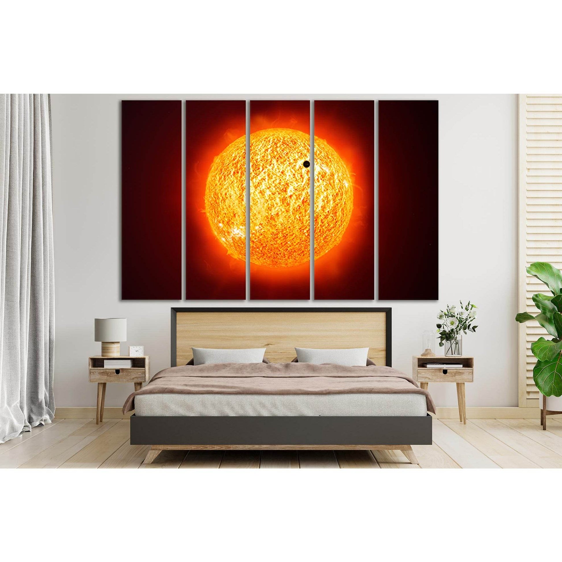 Mercury On The Sun Background №SL435 Ready to Hang Canvas Print - Zellart Canvas Prints 0new, ALL_Products, Astronomy & Space Canvas Wall Art