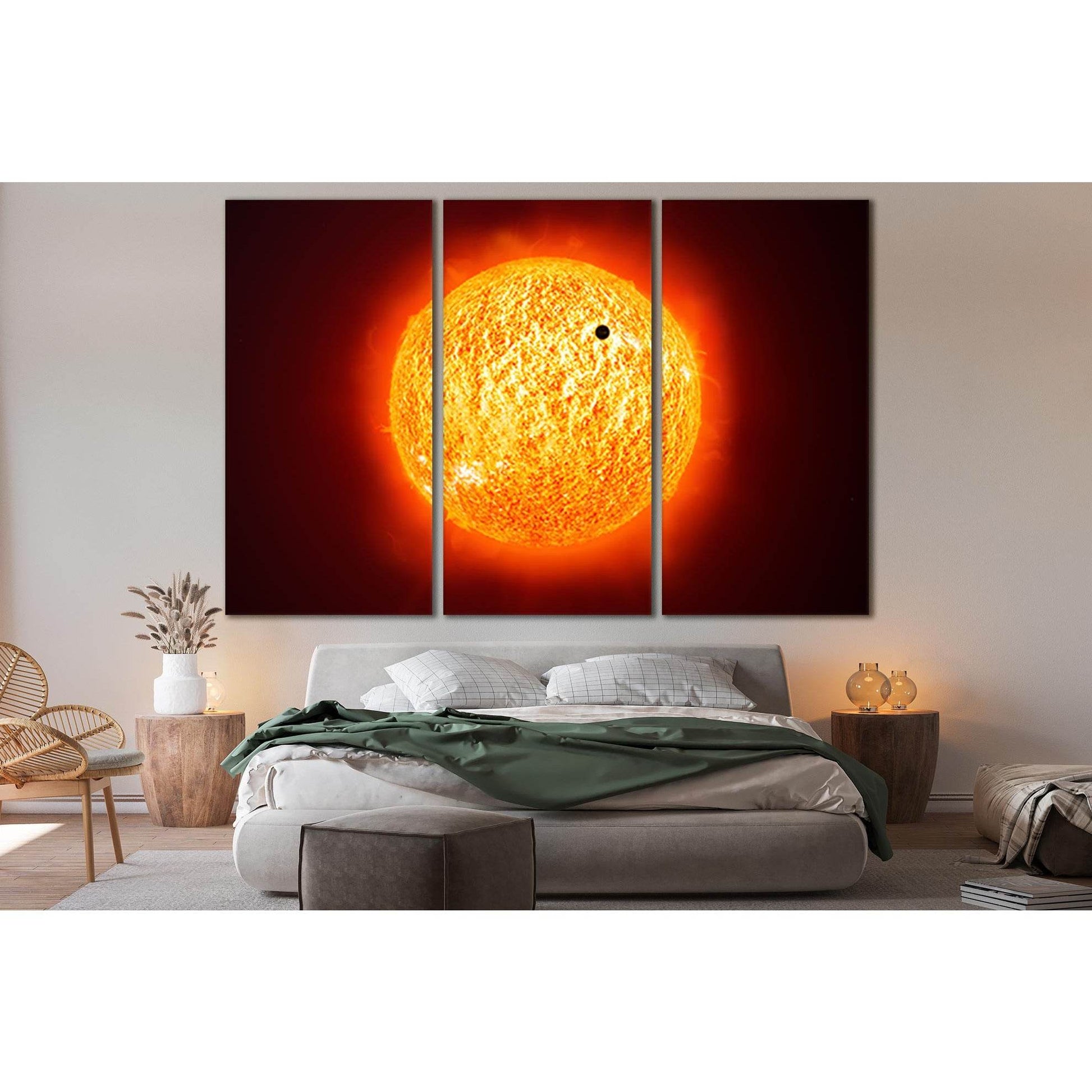 Mercury On The Sun Background №SL435 Ready to Hang Canvas Print - Zellart Canvas Prints 0new, ALL_Products, Astronomy & Space Canvas Wall Art