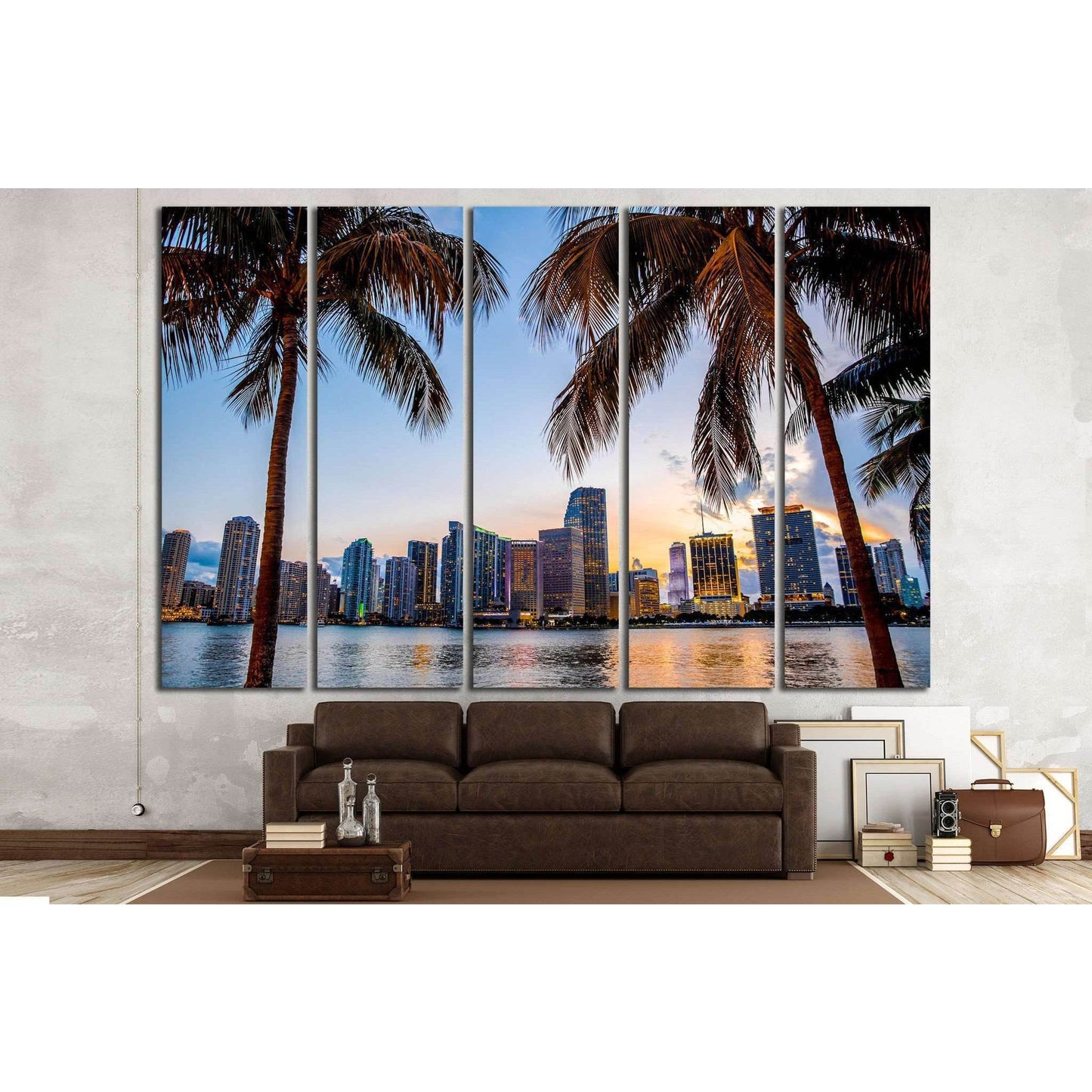 Miami, Florida skyline №1228 Ready to Hang Canvas PrintCanvas art arrives ready to hang, with hanging accessories included and no additional framing required. Every canvas print is hand-crafted, made on-demand at our workshop and expertly stretched around