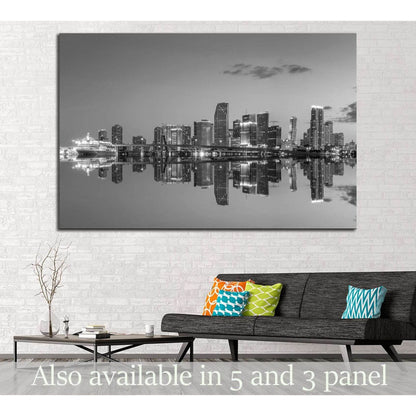 Miami Сity Skyline №528 Ready to Hang Canvas Print - Zellart Canvas Prints ALL_Products, s-528