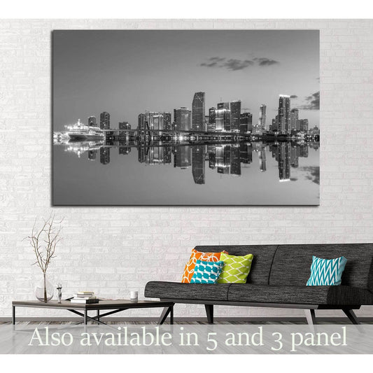 Miami Сity Skyline №528 Ready to Hang Canvas Print - Zellart Canvas Prints ALL_Products, s-528