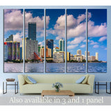 Miami Skyline from Virginia Key, Miami, Florida №1633 Ready to Hang Canvas Print