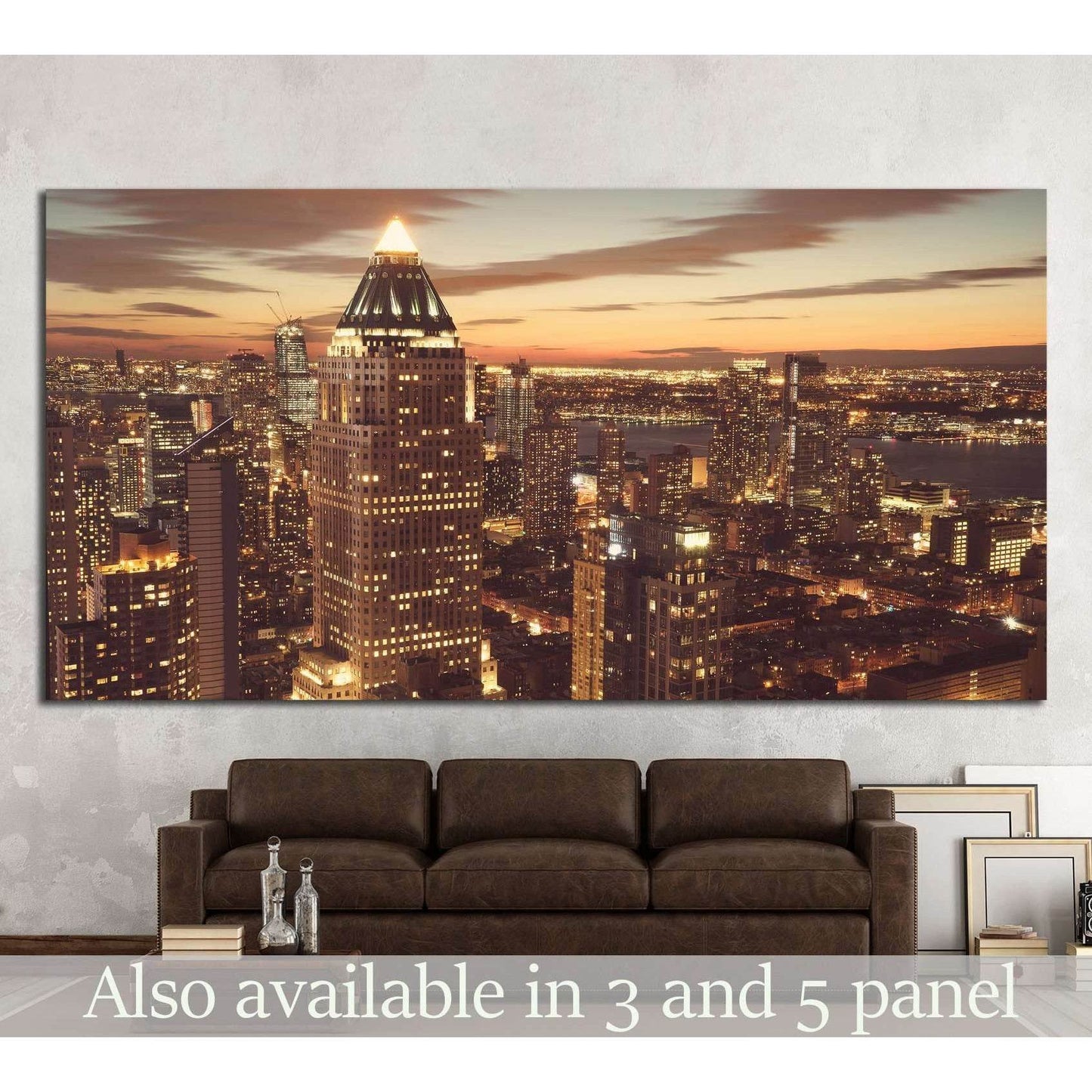 Midtown Manhattan New York skyline at night №1539 Ready to Hang Canvas Print - Zellart Canvas Prints 0_NY_ART, ALL_Products, s-1539