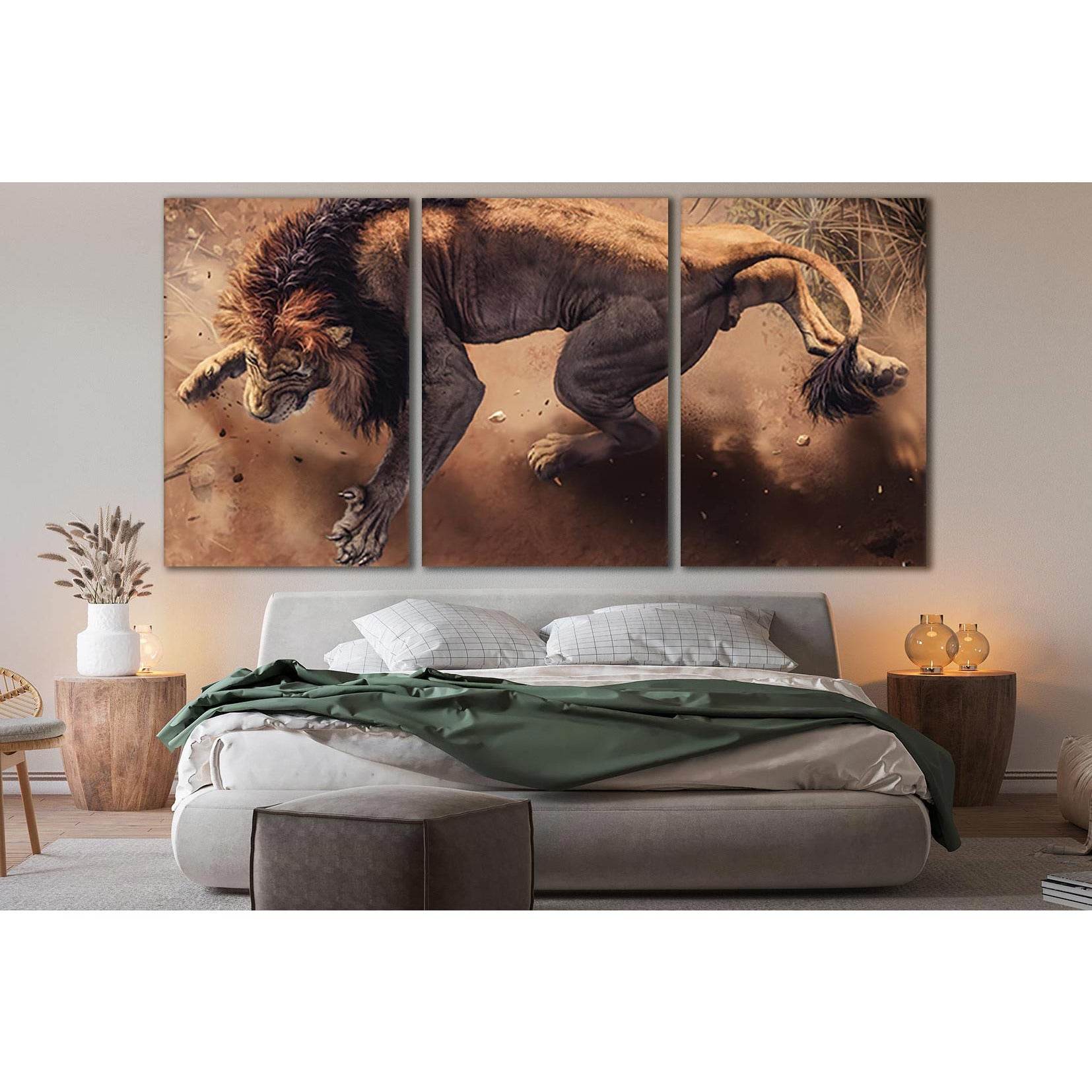 Mighty Adult Lion №SL1032 Ready to Hang Canvas Print - Zellart Canvas Prints 0new, ALL_Products, Animals & Wildlife, Lion