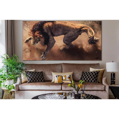 Mighty Adult Lion №SL1032 Ready to Hang Canvas Print - Zellart Canvas Prints 0new, ALL_Products, Animals & Wildlife, Lion