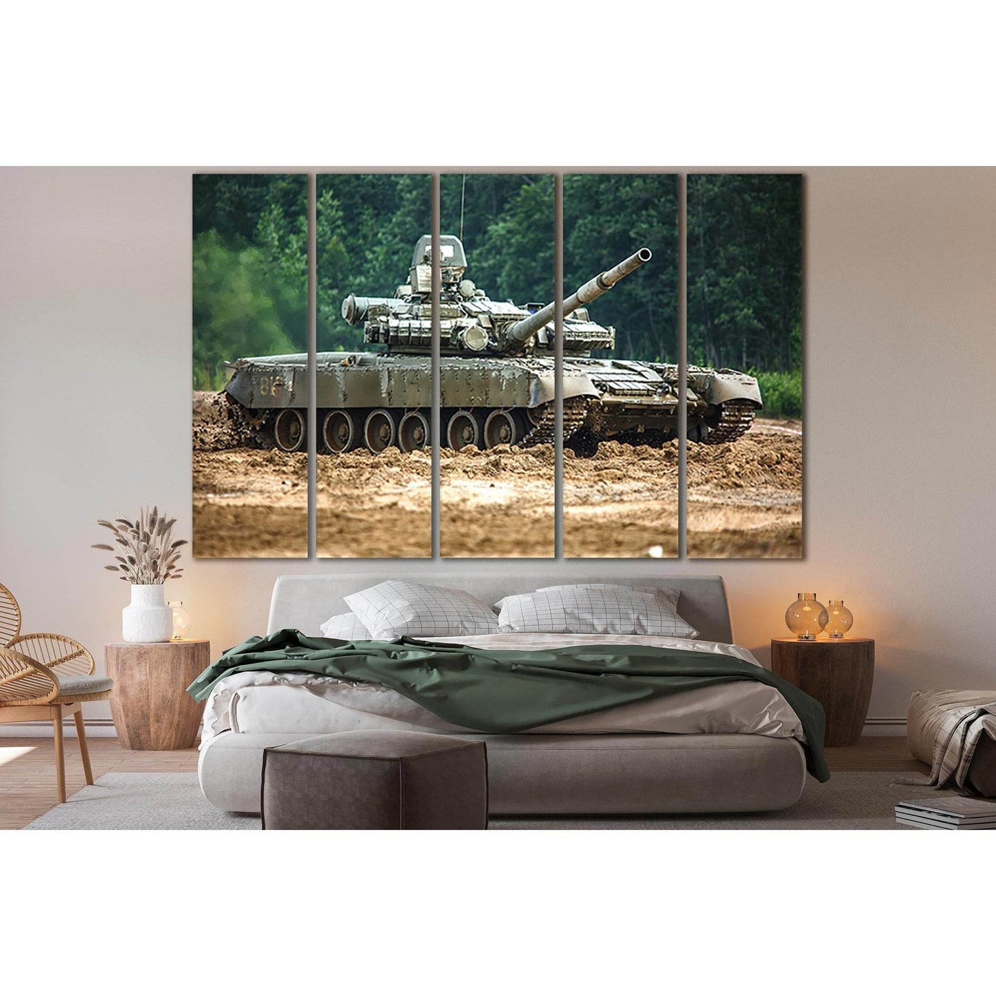 Military Armored Tank №SL780 Ready to Hang Canvas Print - Zellart Canvas Prints 0new, ALL_Products, Engine, Engines Wall Art