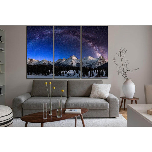 Milky Way Mountains USA №SL970 Ready to Hang Canvas Print - Zellart Canvas Prints 0new, ALL_Products, Astronomy & Space Canvas Wall Art