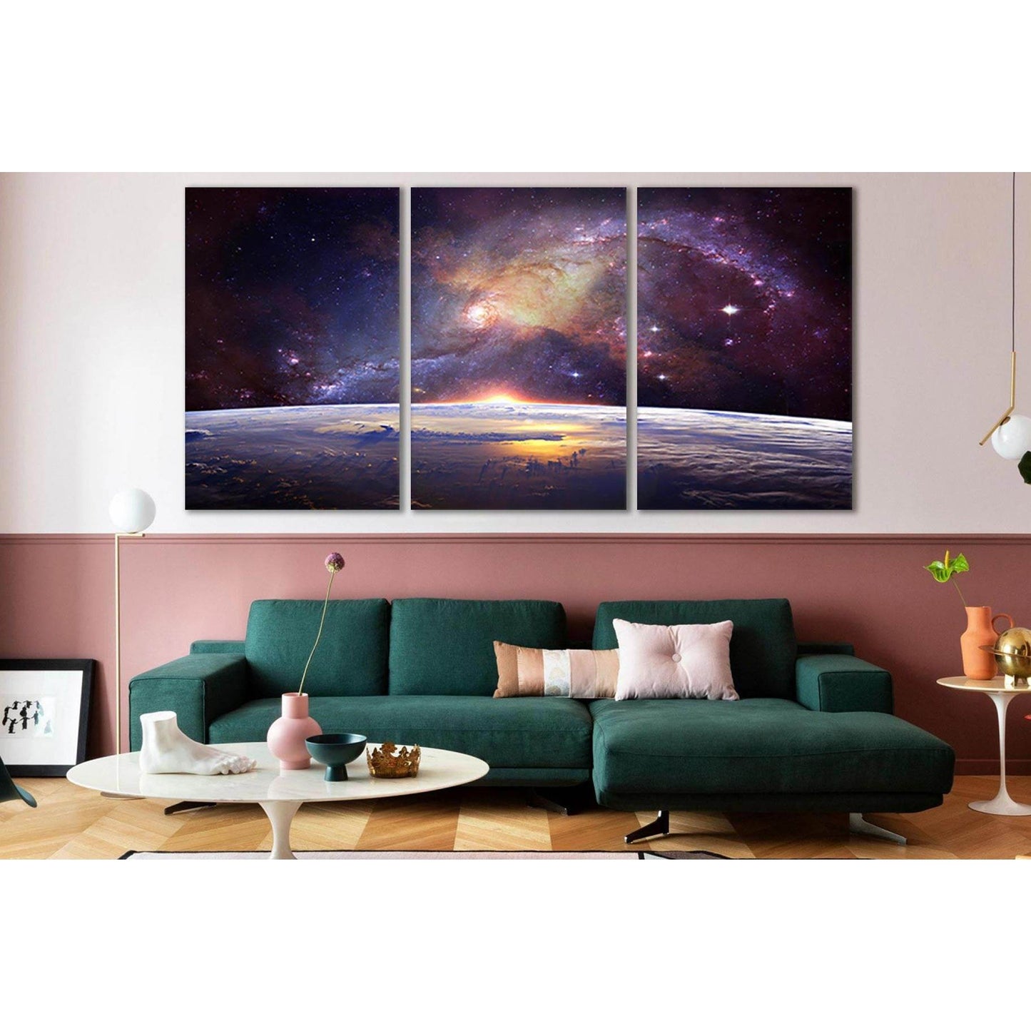 Milky Way Over Earth №SL434 Ready to Hang Canvas Print - Zellart Canvas Prints 0new, ALL_Products, Astronomy & Space Canvas Wall Art