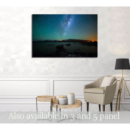 Milky Way Rising Above Lake Tekapo, New Zealand with Aurora Australis №3114 Ready to Hang Canvas PrintCanvas art arrives ready to hang, with hanging accessories included and no additional framing required. Every canvas print is hand-crafted, made on-deman