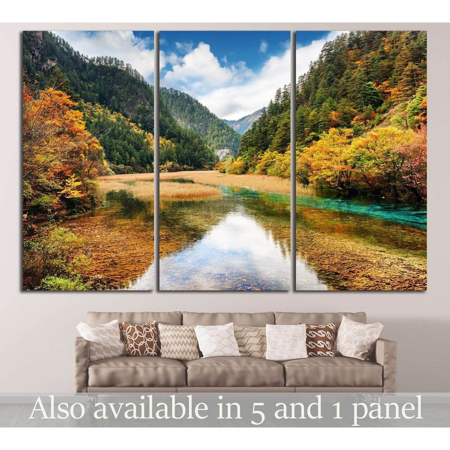 Min Mountains, China №605 Ready to Hang Canvas Print - Zellart Canvas Prints ALL_Products, s-605