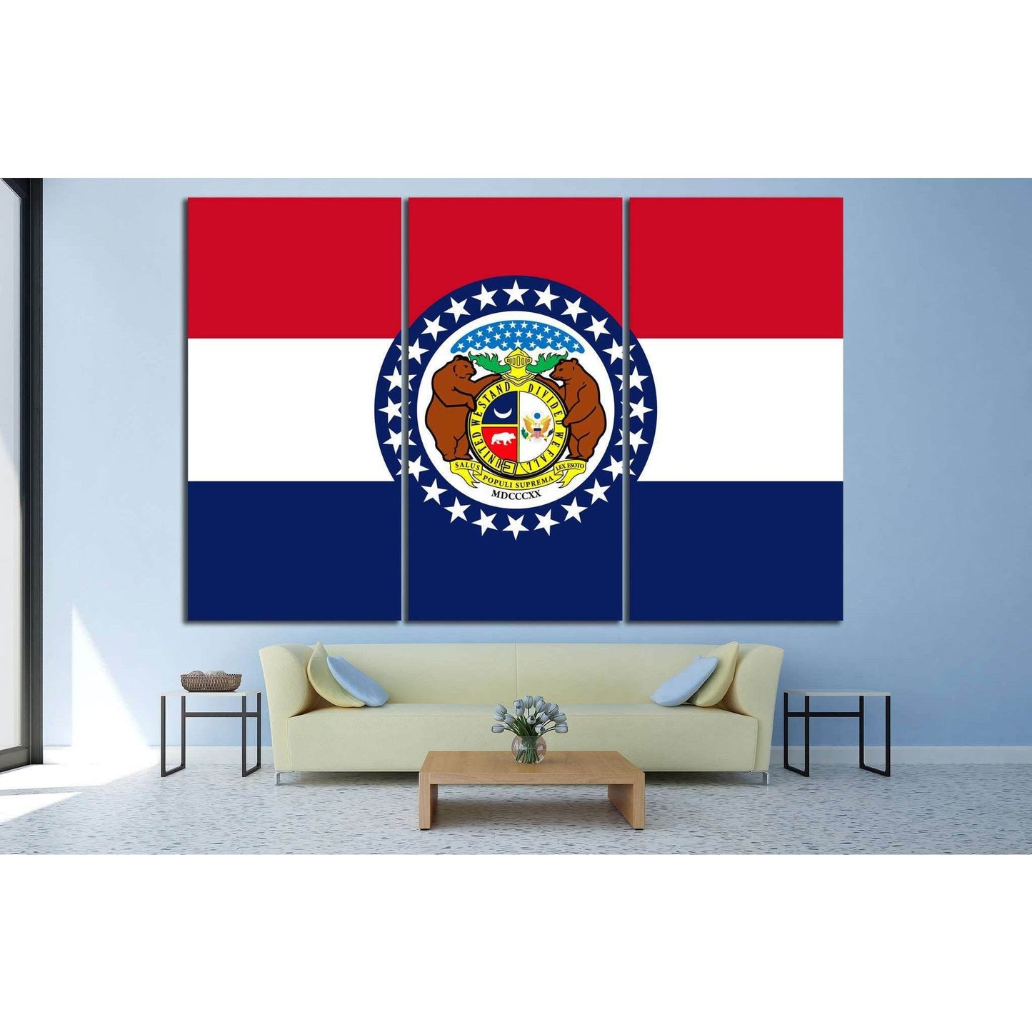 Missouri Flag №689 Ready to Hang Canvas PrintCanvas art arrives ready to hang, with hanging accessories included and no additional framing required. Every canvas print is hand-crafted, made on-demand at our workshop and expertly stretched around 100% Nort