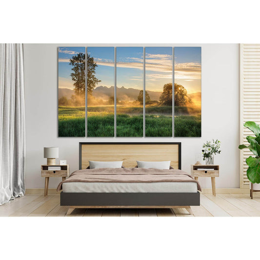 Misty Morning Sunrise №SL242 Ready to Hang Canvas Print - Zellart Canvas Prints 0new, ALL_Products, SUNRISE & SUNSET WALL ART