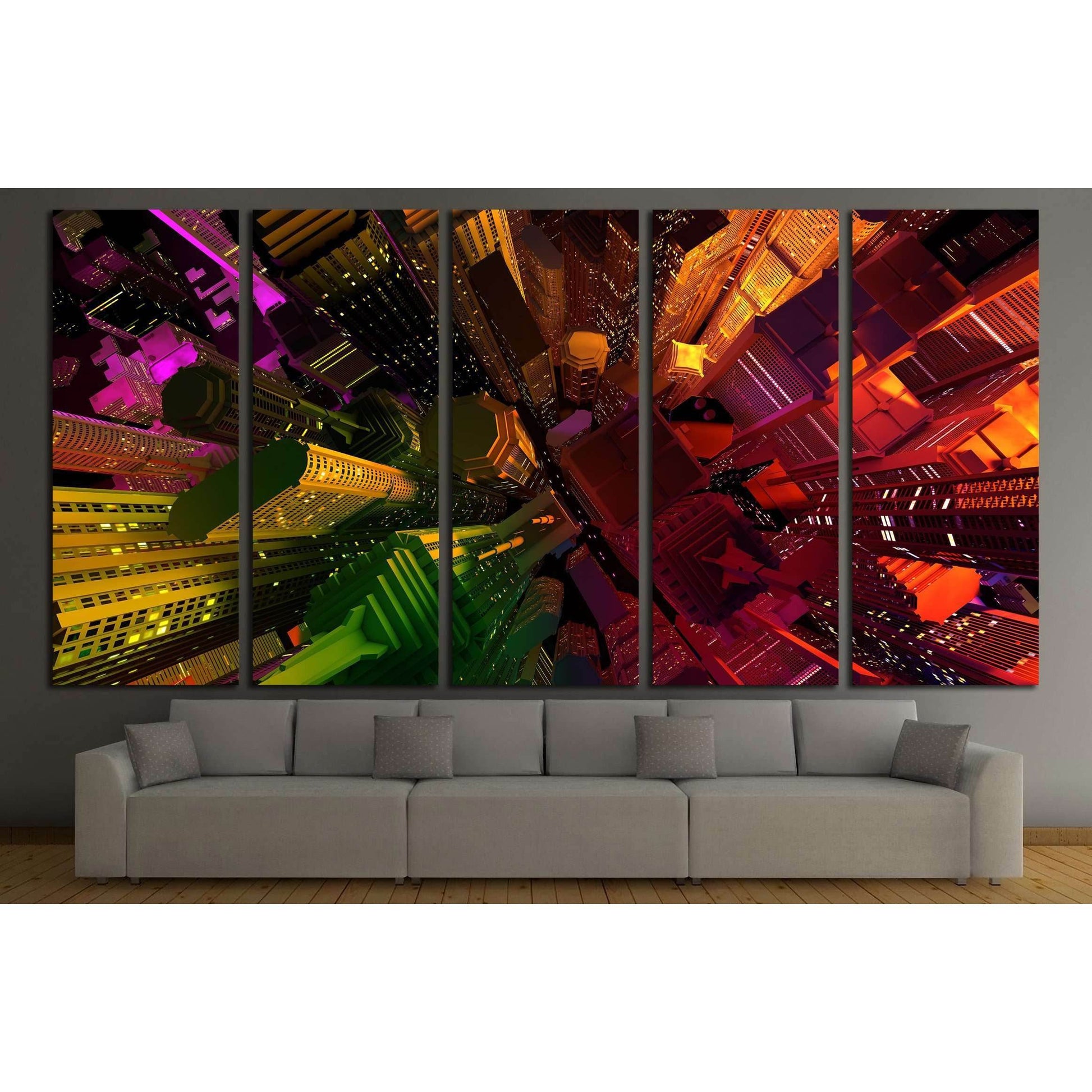 Modern City №2995 Ready to Hang Canvas Print - Zellart Canvas Prints ALL_Products, s-2995
