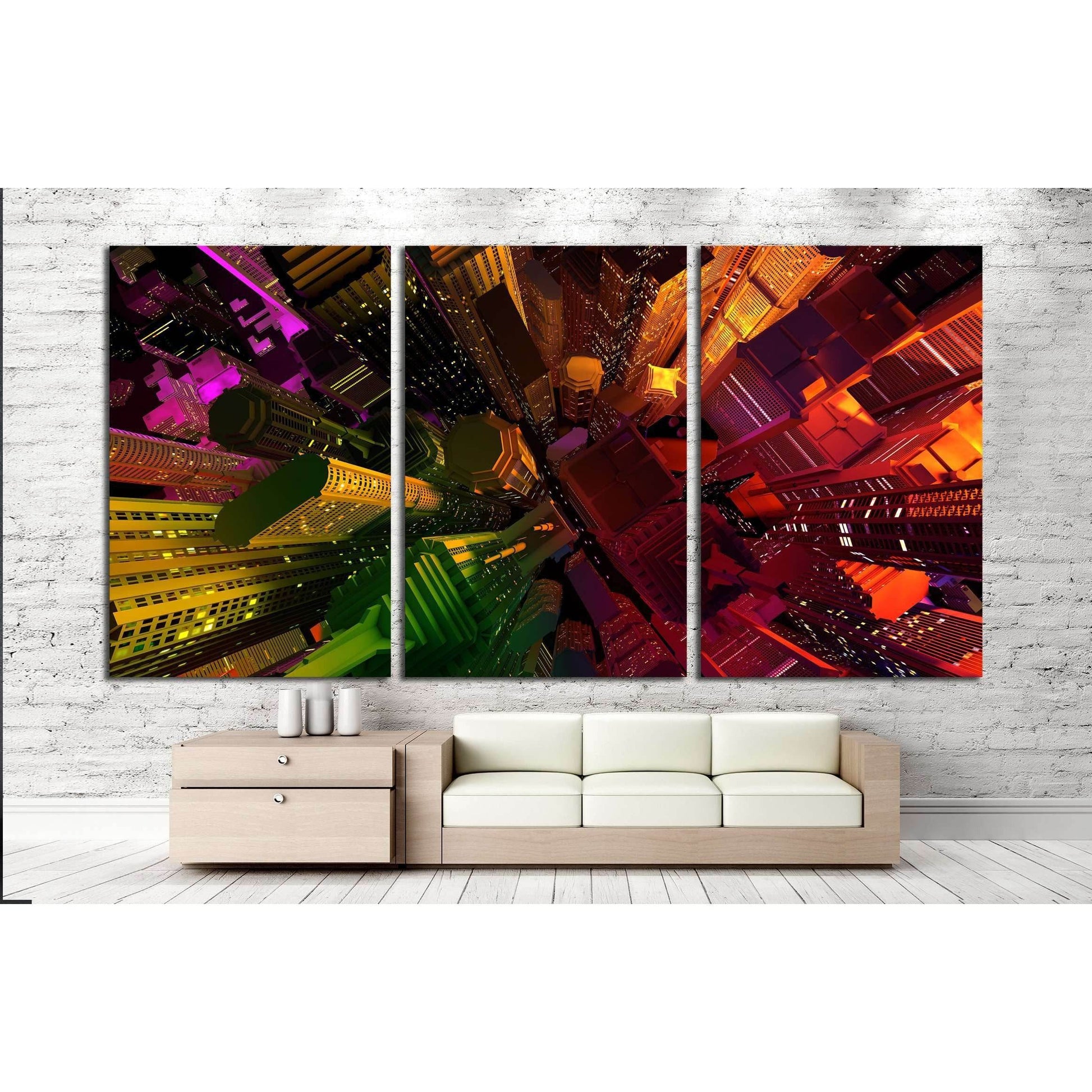 Modern City №2995 Ready to Hang Canvas Print - Zellart Canvas Prints ALL_Products, s-2995