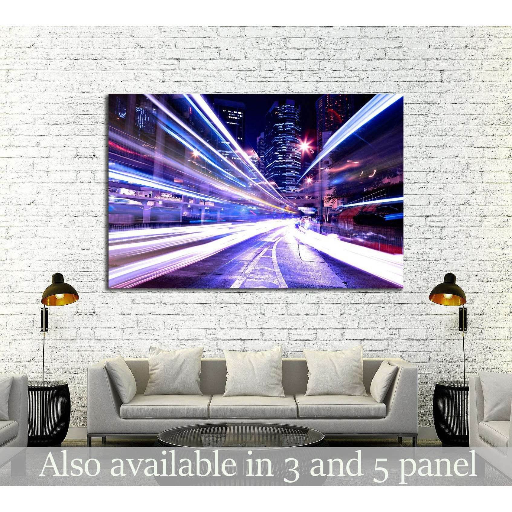 modern city at night №2289 Ready to Hang Canvas Print - Zellart Canvas Prints ALL_Products, s-2289