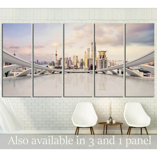modern city skyline,traffic and cityscape in Shanghai, China №1522 Ready to Hang Canvas Print - Zellart Canvas Prints ALL_Products, s-1522