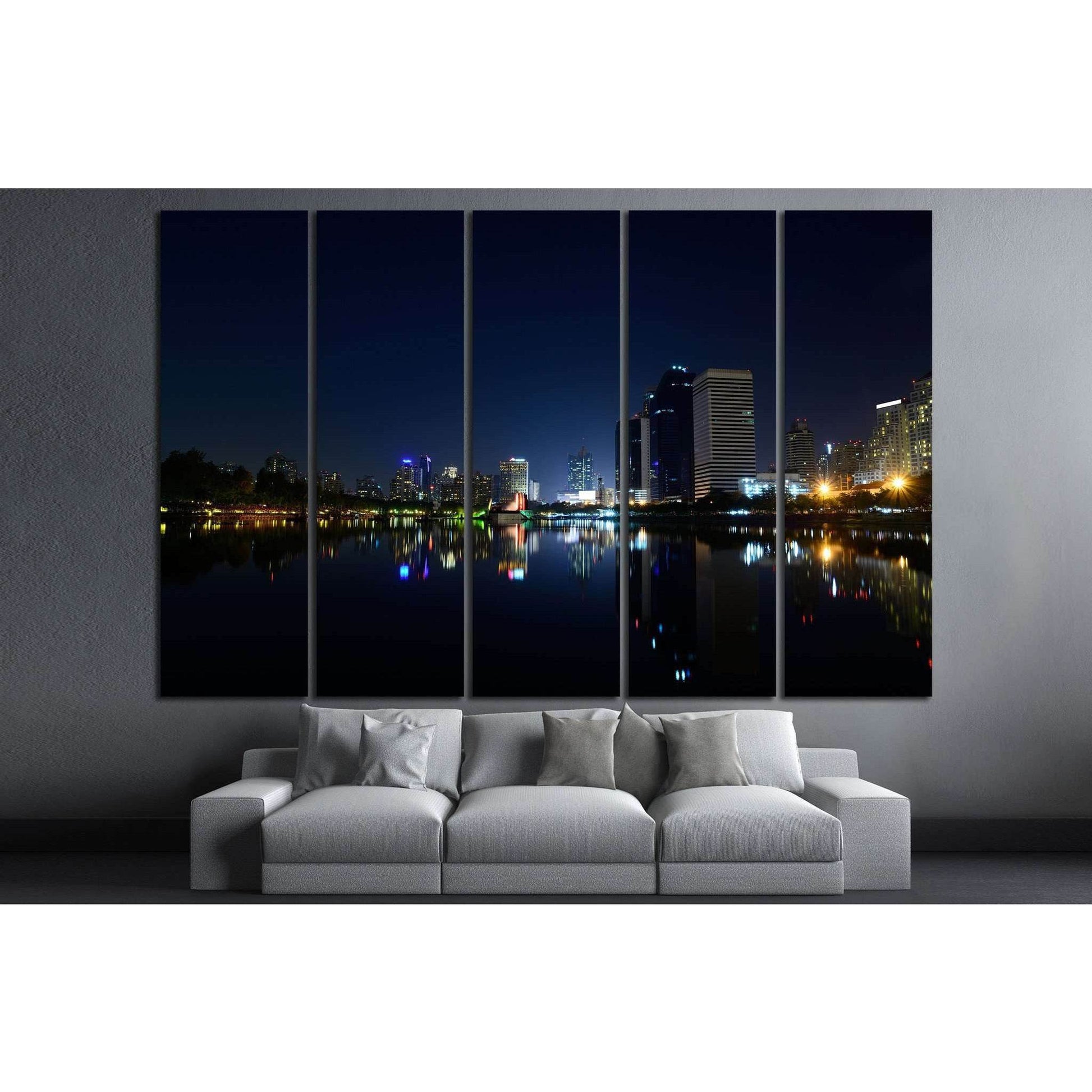 Modern city view of Bangkok №827 Ready to Hang Canvas Print - Zellart Canvas Prints ALL_Products, s-827